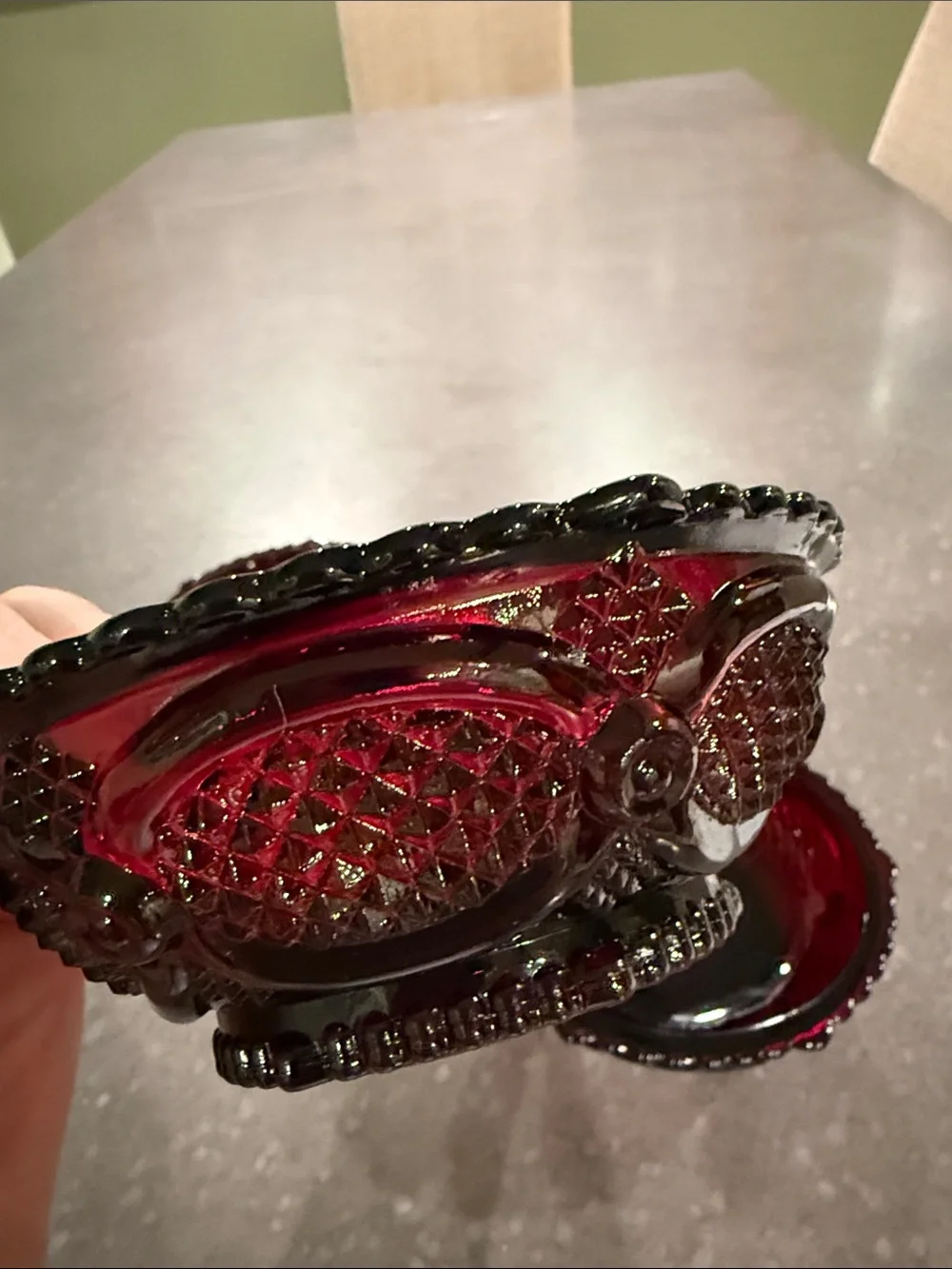 Avon Cape Cod Vintage-Style Ruby Red Glass Dessert Bowls - Set of 4